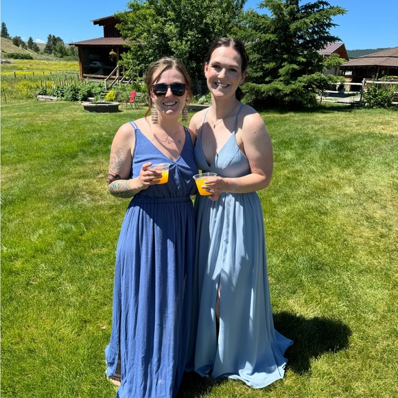 Azazie Aaida bridesmaid dress in dusty blue size a4 - Picture 6 of 6